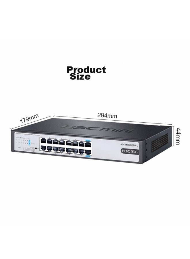 H3c 16-port Gigabit Switch, Unmanaged Enterprise-grade Switch, Network Cable Splitter, Built-in Mounting Ears, Rack-mountable, Mini S16g-u - Image 5