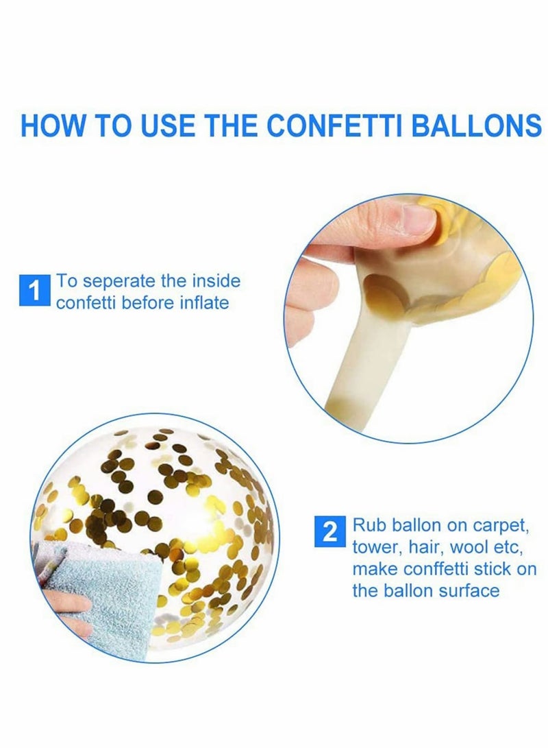 Zikra طقم قوس البالونات 94 قطعة بالونات لاتيكس ذهبية مع رذاذ من الكنفتي قابلة للتكرار لحفلات عيد الميلاد وحفلات استقبال المواليد وحفلات الزفاف وذكرى الزواج وزينة خلفية الحفلات ومستلزمات الحفلات - Image 5