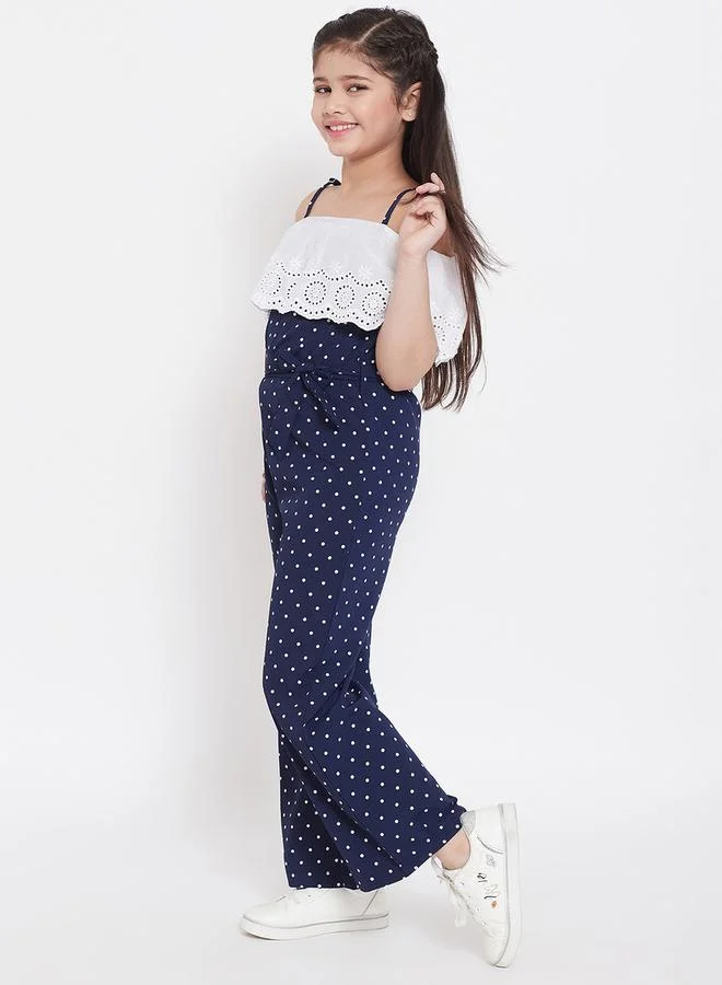 ستايلو بج Polka Dot Print Shoulder Straps Casual Jumpsuit by Styli