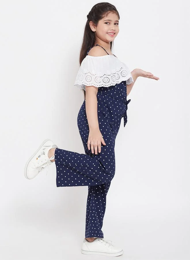 ستايلو بج Polka Dot Print Shoulder Straps Casual Jumpsuit by Styli