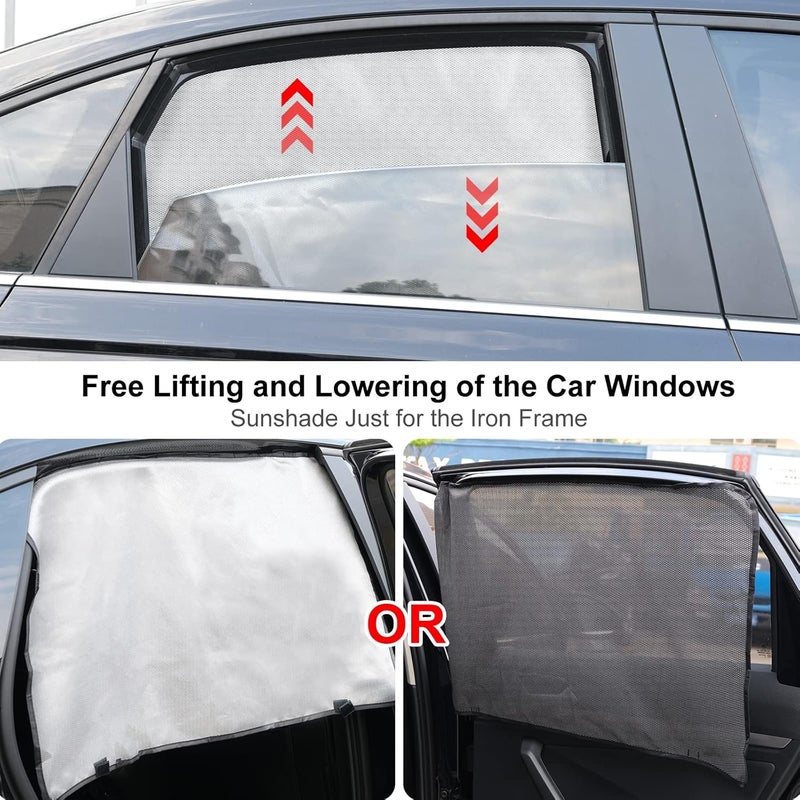 MAKINGTEC Car Side Window Sun Shades, Baby Window Shades Protection from Sun Heat and UV Window Mesh Screen for Privacy Blackout, Breastfeeding (Back Seat, 2 Pack) - Image 4