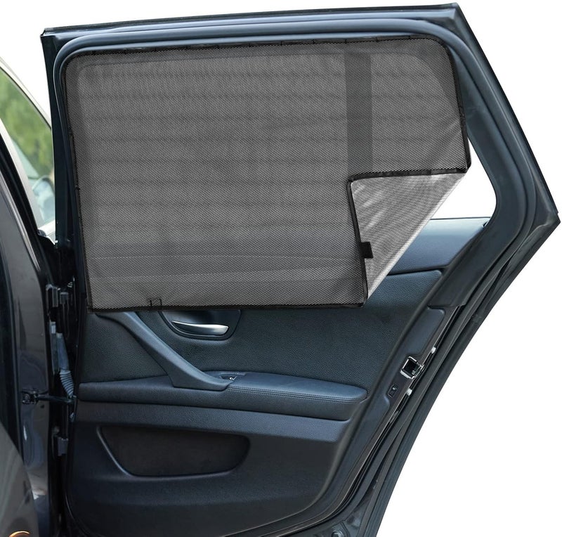MAKINGTEC Car Side Window Sun Shades, Baby Window Shades Protection from Sun Heat and UV Window Mesh Screen for Privacy Blackout, Breastfeeding (Back Seat, 2 Pack) - Image 1