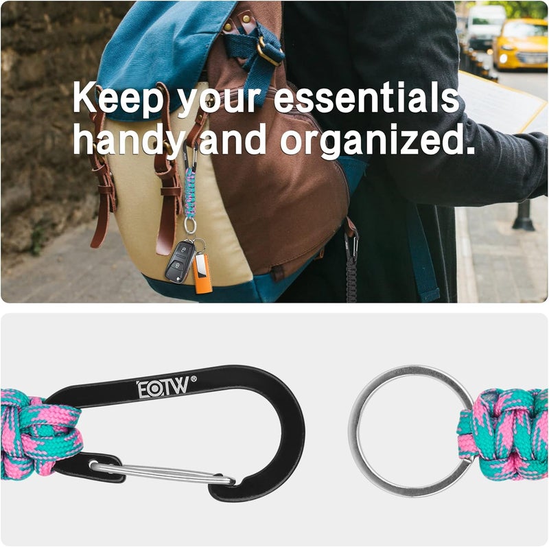 EOTW Paracord Keychain for Men Women Paracord Carabiner Backpack Keychain with Aluminum Clip for Camping Hiking Outdoor Gear - Image 4