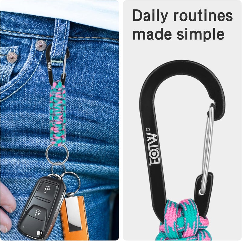EOTW Paracord Keychain for Men Women Paracord Carabiner Backpack Keychain with Aluminum Clip for Camping Hiking Outdoor Gear - Image 3