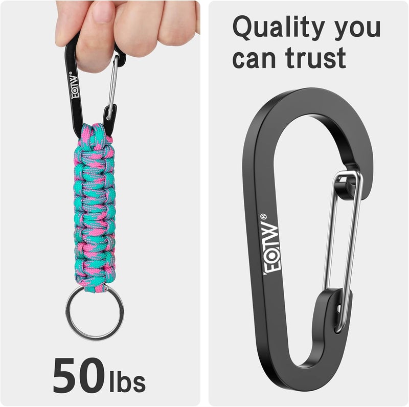 EOTW Paracord Keychain for Men Women Paracord Carabiner Backpack Keychain with Aluminum Clip for Camping Hiking Outdoor Gear - Image 5