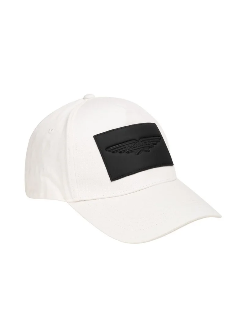 Police Wings Logo Cotton Baseball Cap - White