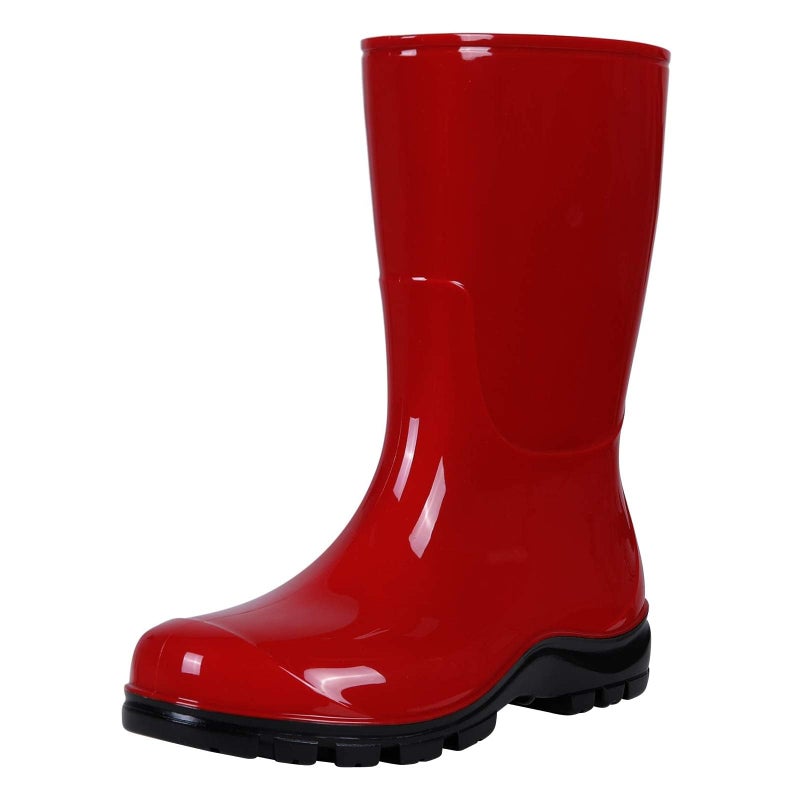 Asgard Women's Mid Calf Rain Boots Short Rubber Boots Waterproof Garden Shoes for Ladies Red 39 (8.5) - Image 1