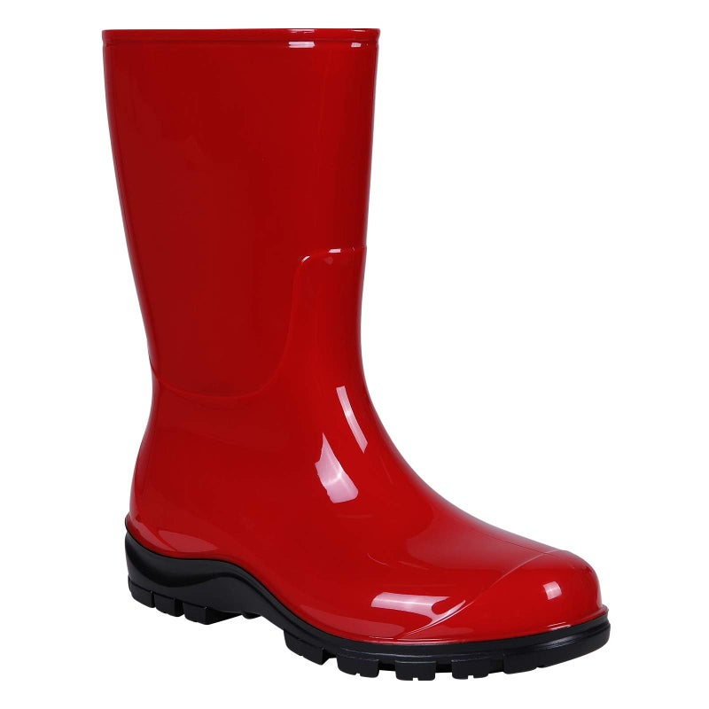 Asgard Women's Mid Calf Rain Boots Short Rubber Boots Waterproof Garden Shoes for Ladies Red 39 (8.5) - Image 3