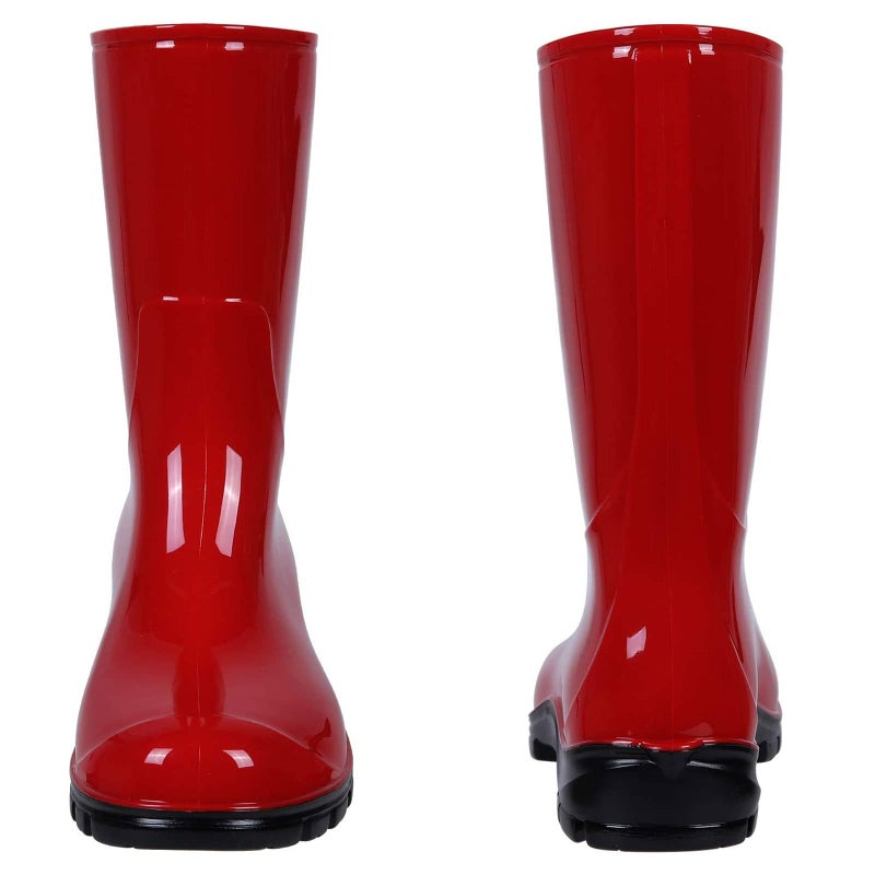Asgard Women's Mid Calf Rain Boots Short Rubber Boots Waterproof Garden Shoes for Ladies Red 39 (8.5) - Image 5