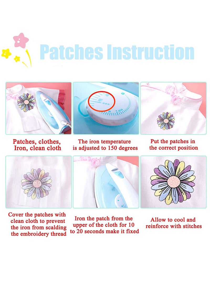 Embroidered Iron On Patches, Pink Bright Colors Cute Iron On Patch Applique for Clothes, Dress, Hats, Jeans, Bag, Backpack, DIY Accessories Embroidered Iron on Patches 20 Pcs - Image 5
