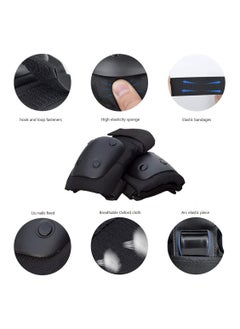 Generic 3-in-1 Protective Gear Set for Youth/Adult - Knee Pads, Elbow Pads & Wrist Guards for Skateboarding, Rollerblading, Snowboarding, Cycling - Black, Size M, 6pcs  - Image 2
