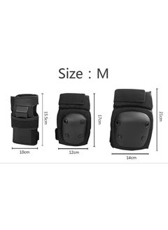 Generic 3-in-1 Protective Gear Set for Youth/Adult - Knee Pads, Elbow Pads & Wrist Guards for Skateboarding, Rollerblading, Snowboarding, Cycling - Black, Size M, 6pcs  - Image 4