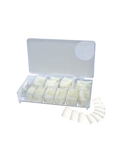 brunson False Nail Natural Fake Tips Box of 10 Sizes 500 Peices With Glue BNNT500  - Image 1