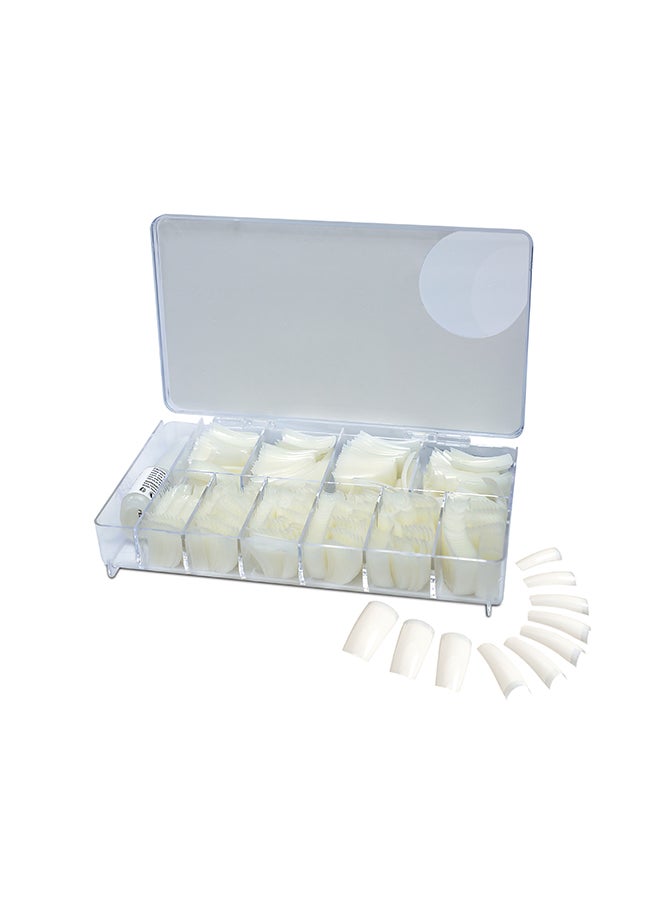 brunson - False Nail Natural Fake Tips Box of 10 Sizes 500 Peices With Glue BNNT500 - Image 1