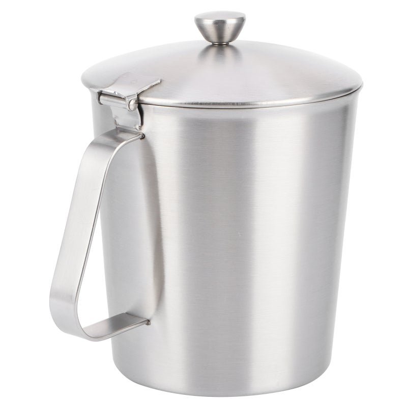 Coffee Latte Cup Thicken 304 Stainless Steel Measuring cup Milk Frothing Jug with Scale Cover1000ml with Cover - Image 4