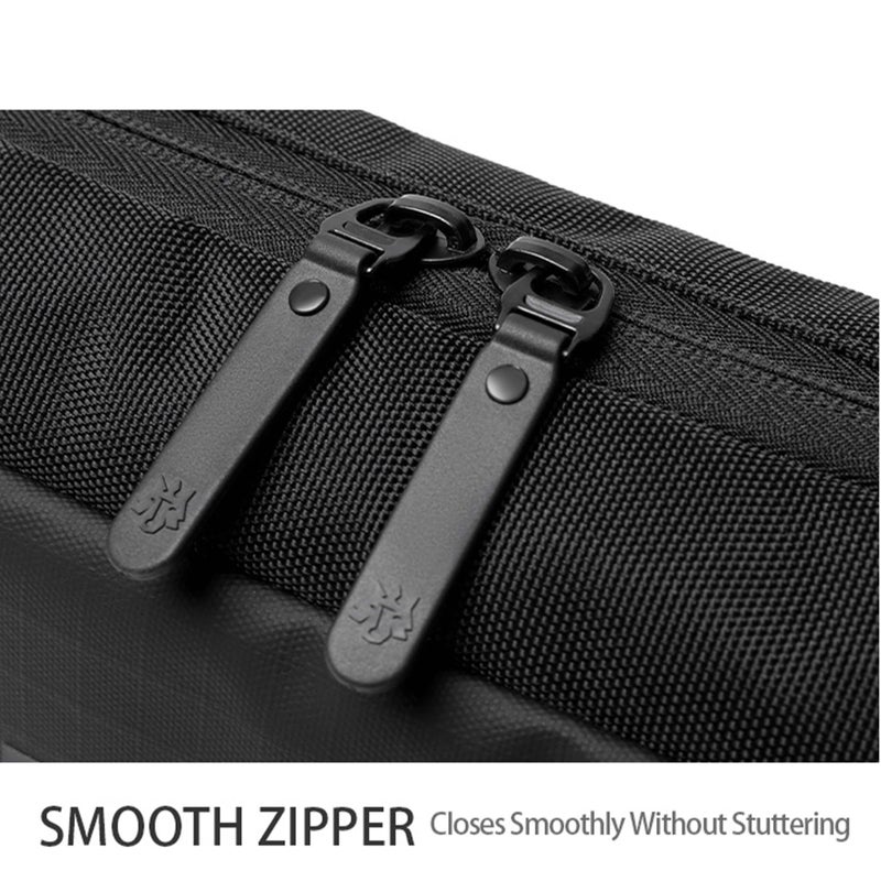 ARCTIC HUNTER Golden Wolf Crossbody Bag Water Resistant Shock Proof Business Travel Chest Bag with Built in Headphone Jack for Men Women, GXB00131, Black - Image 5