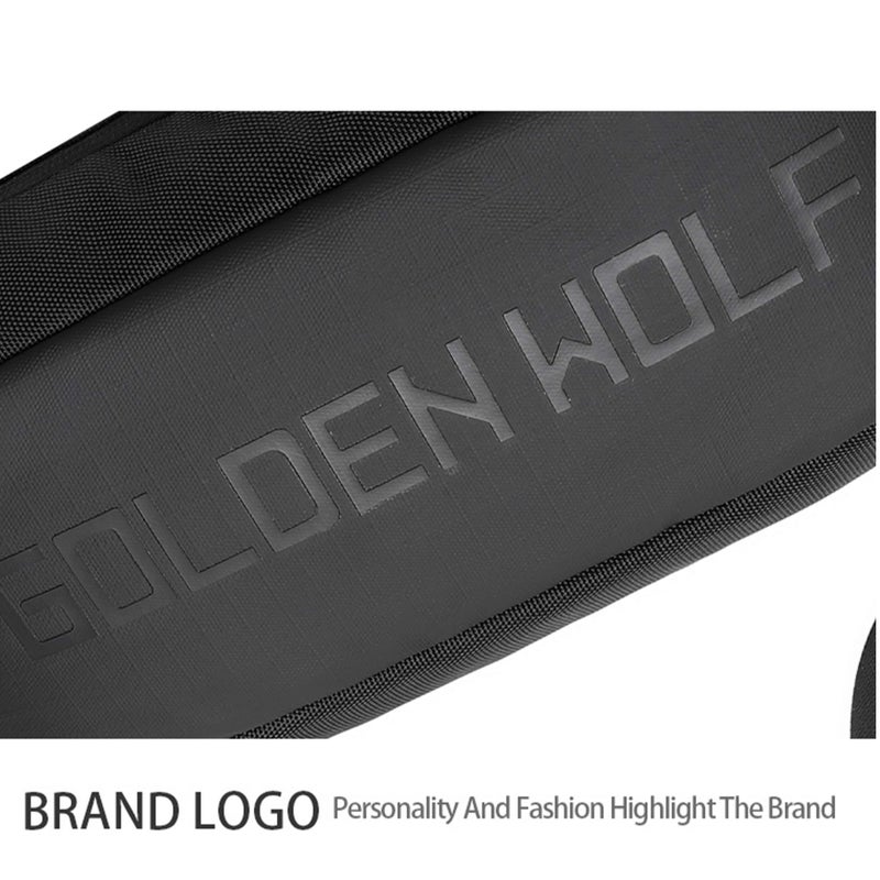 ARCTIC HUNTER Golden Wolf Crossbody Bag Water Resistant Shock Proof Business Travel Chest Bag with Built in Headphone Jack for Men Women, GXB00131, Black - Image 3