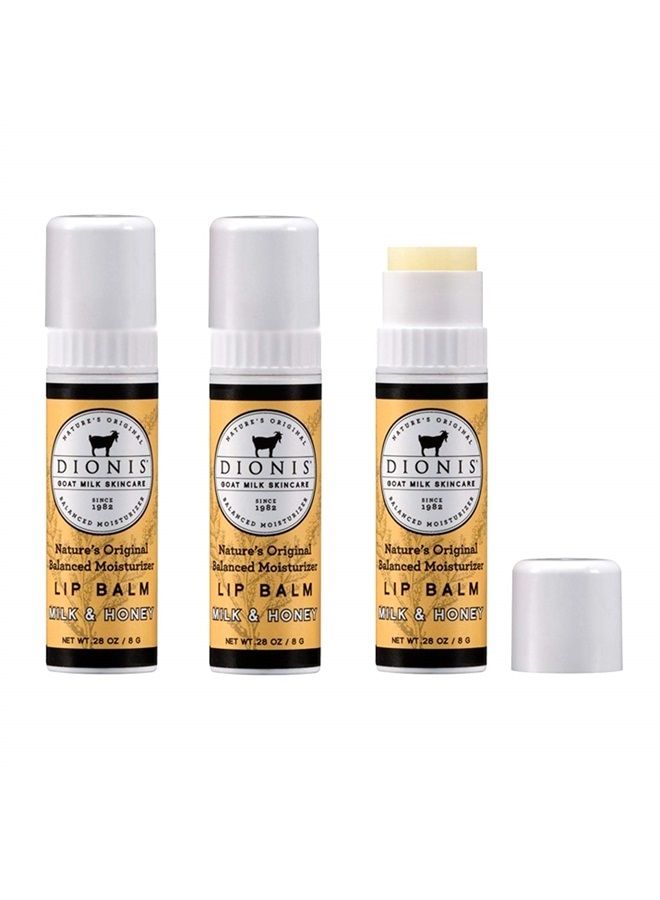 Dionis Goat Milk Lip Balm 3 Piece Set - Milk and Honey - Image 1