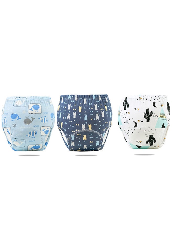 3 Pcs Reusable Baby Toddler Potty Training Pants Strong Absorbent Cotton Breathable Underwear Pants for 0-3 Years Boy and Girls - Image 1