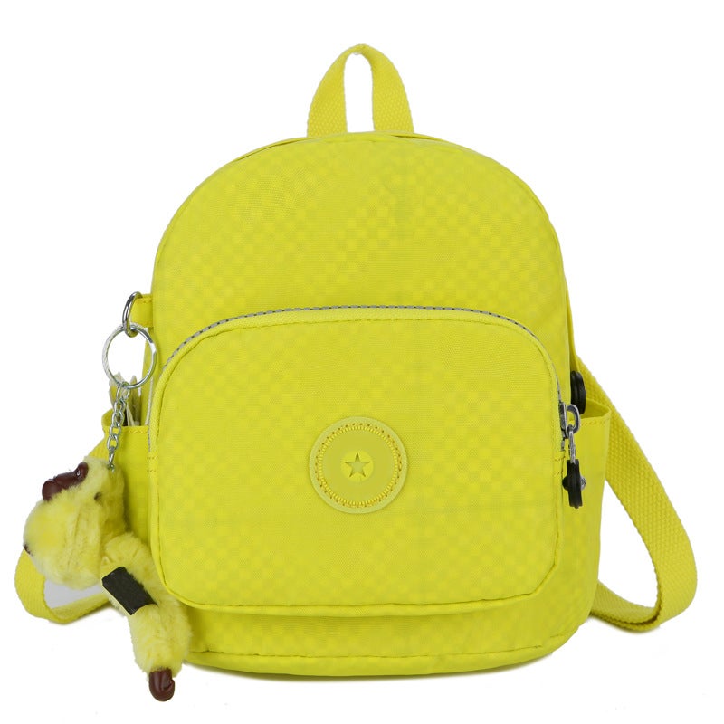 Cute Monkey Mini Backpack Versatile Womens Satchel Fluorescent yellow 