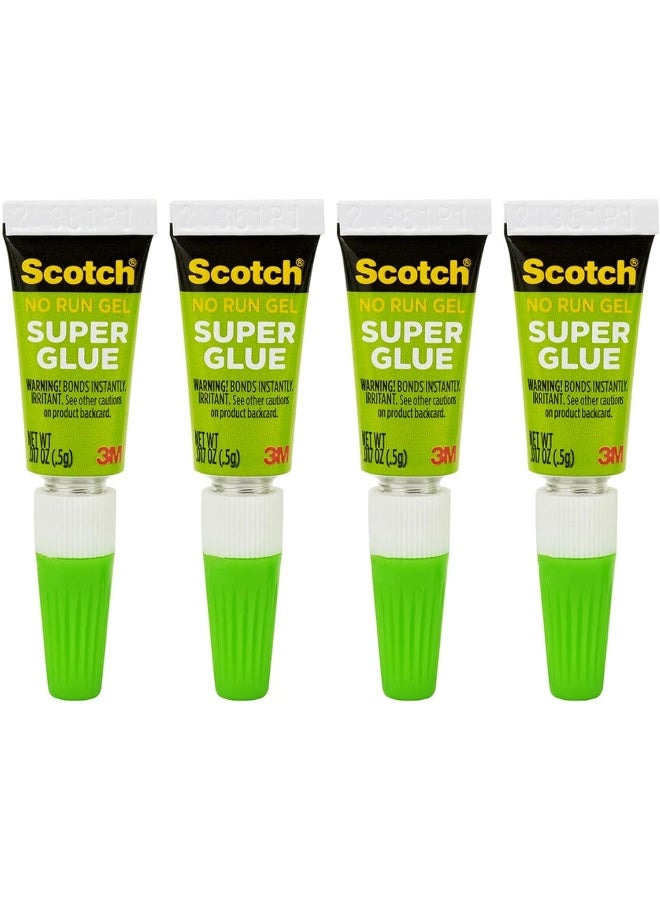 Scotch Super Glue Gel 0.017 oz (0.48gr.) per Tube Clear color, 4 tubes/pack - Image 2