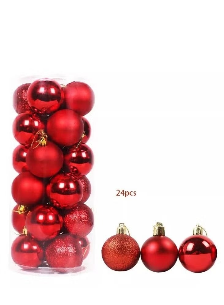 أكاليكس "كاملة الأحمر والذهب شجرة عيد الميلاد الديكور مجموعة-24 قطعة الحلي الحمراء ، البوينسيتياس ، الأقواس ، نجمة توبر ، فانوس + الدافئة الأبيض الجنية أضواء" - Image 5
