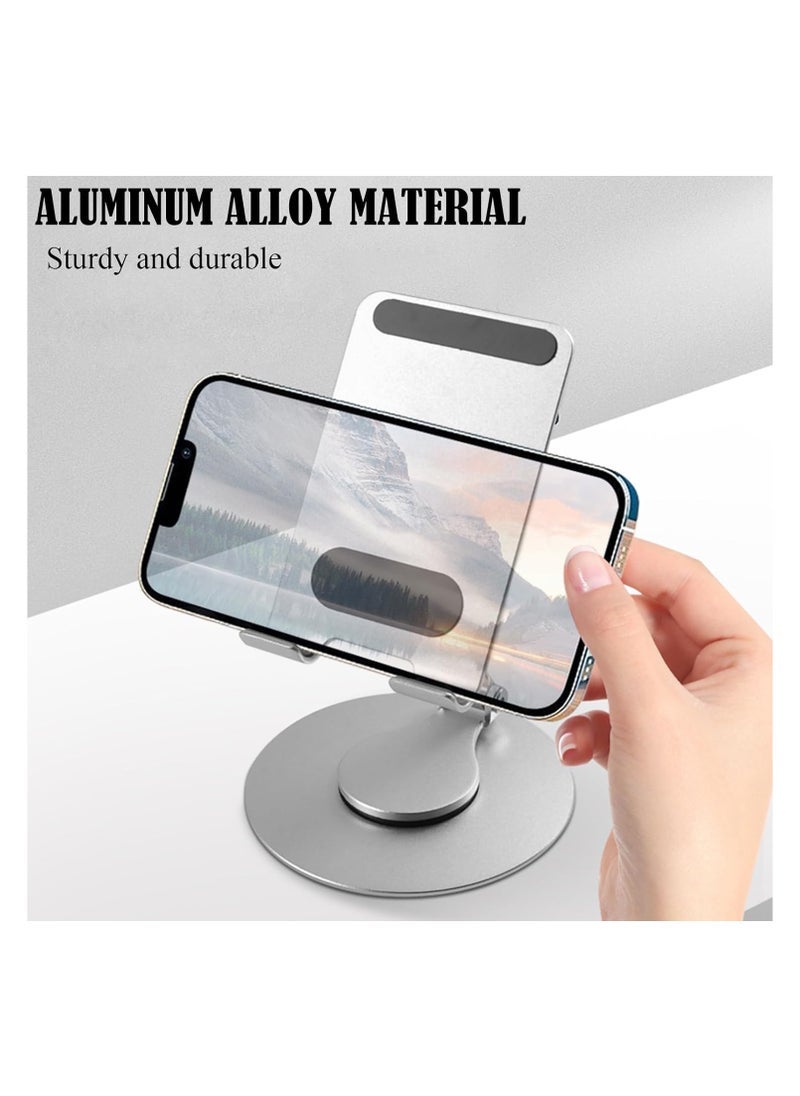 TIGER Cell Phone Stand,Adjustable Angle Height and 360 °Rotation Phone Stand for Desk,Fully Foldable/Portable Phone Holder,Aluminum Metal Cell Phone Holder for iPhone，iPad，All Smartphones - Image 2