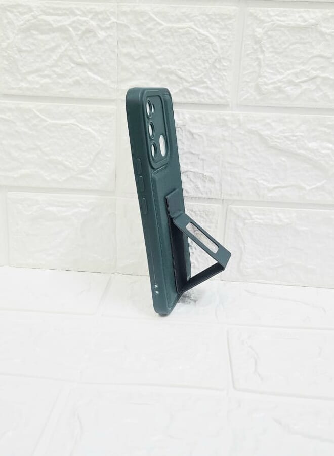 Silicone Shockproof Case with Magnetic Stand Infinix Spark 8C Green - Image 2
