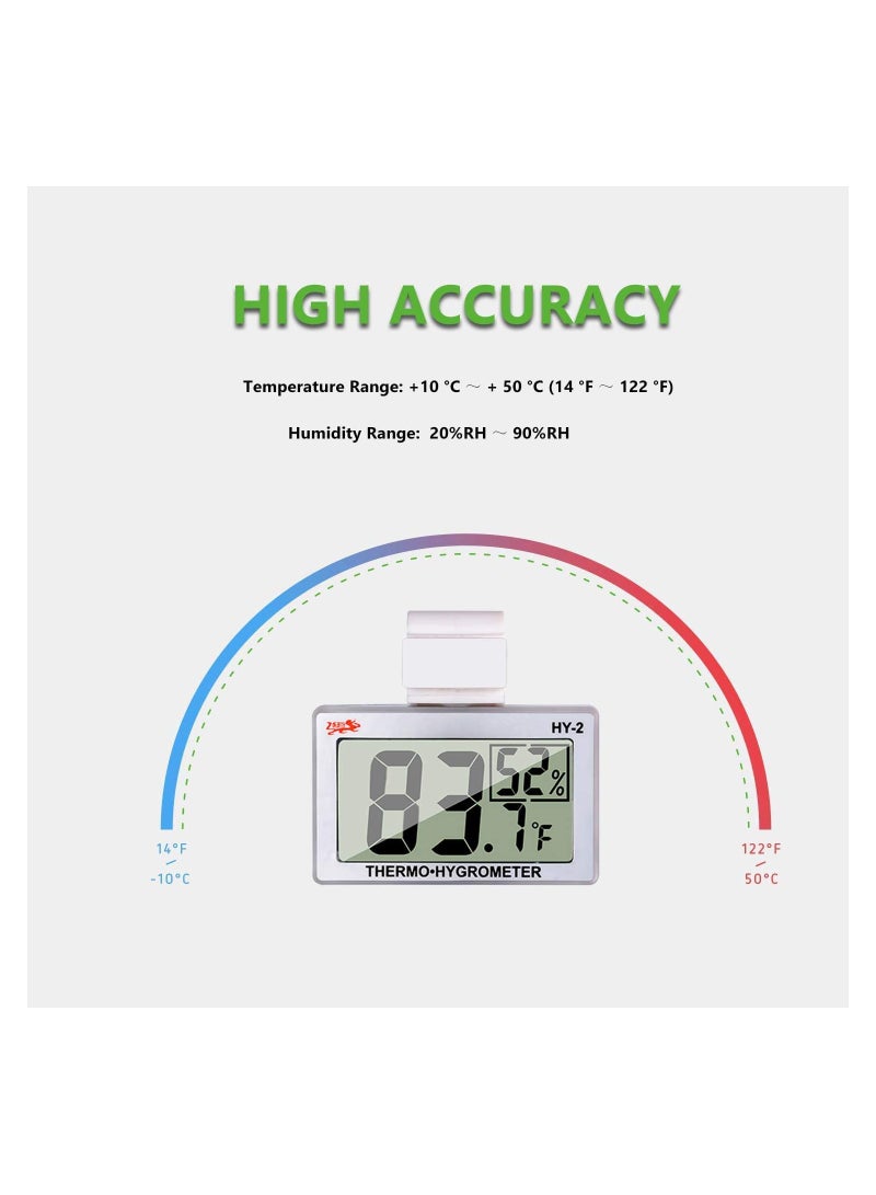 SOLARAE Reptile Thermometer Hygrometer LCD Digital Humidity Gauge Worked with Reptile Heat Pad to Monitor Temperature Humidity in Reptile Terrarium Perfect for Turtle Snake Lizard Frog Spider Plant Box - Image 2