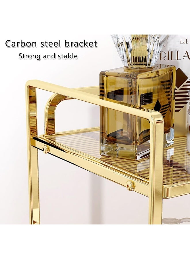 2-Tier Bathroom Countertop Organizer – Gold Acrylic & Metal Vanity Tray for Skincare, Perfumes, Cosmetics & Kitchen Storage – Waterproof Display Rack  - Image 4