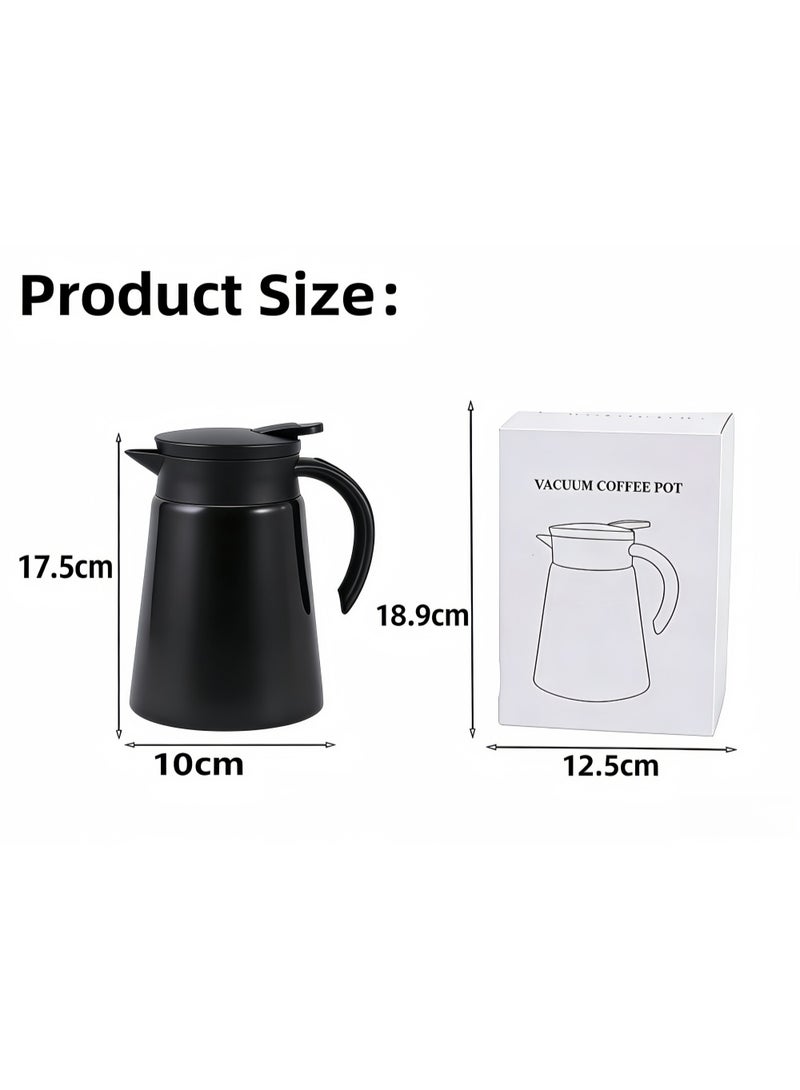 Thermal Carafe, Stainless Steel Thermo for Hot Drinks, Double Wall Vacuum Insulated Coffee Thermo, Tea Carafes,Double Wall Vacuum Insulated Coffee Water & Beverage Dispenser (Black) - Image 2