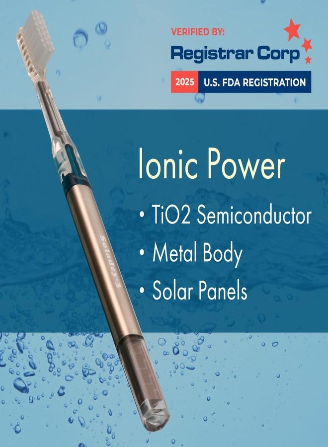 Soladey3 Ionic Toothbrush, Solar Panels and TiO2 Semiconductor, 3 Row Honeycomb Bristle Blue, You can Brush Without Toothpaste - Image 3