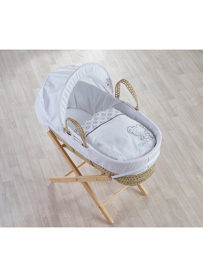 Kinder Valley Barney Bear Quilted Moses Basket With Opal Folding Stand - Image 5