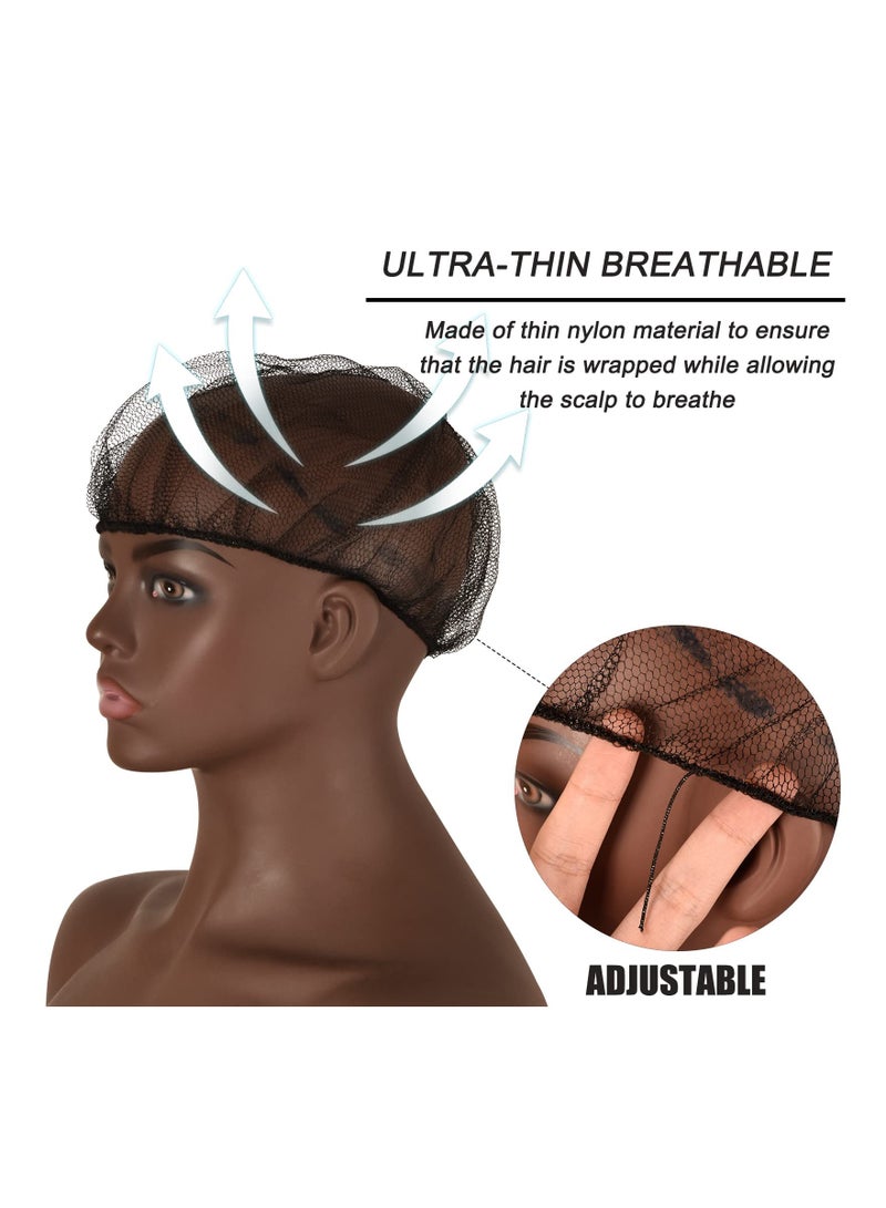 KASTWAVE Nylon Hair Net Black 24 Inch, Durable Hair Nets Food Service. 100Pcs Disposable Hairnets for Sleeping/Equestrian/Commercial/for Women & Men - Image 3