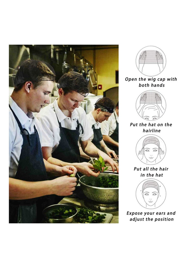 KASTWAVE Nylon Hair Net Black 24 Inch, Durable Hair Nets Food Service. 100Pcs Disposable Hairnets for Sleeping/Equestrian/Commercial/for Women & Men - Image 2