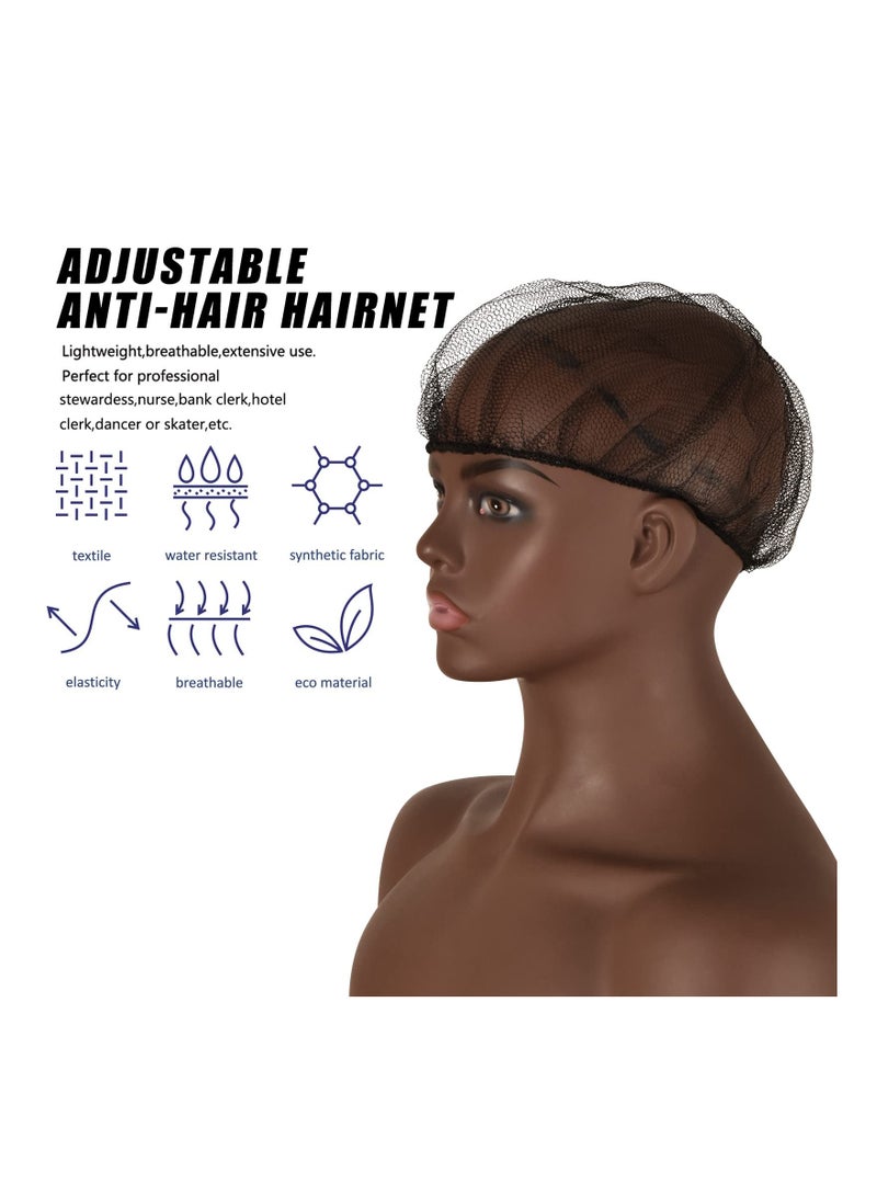 KASTWAVE Nylon Hair Net Black 24 Inch, Durable Hair Nets Food Service. 100Pcs Disposable Hairnets for Sleeping/Equestrian/Commercial/for Women & Men - Image 5