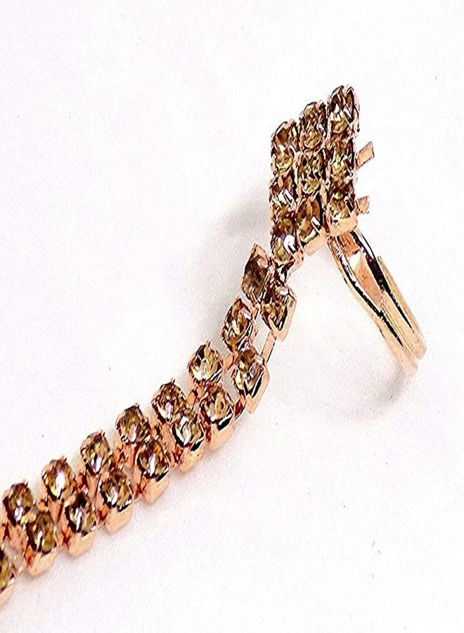 Bhumi Creation - Ring Bracelet With Metal Crystal Gold Colour for girls & Women Birthday & Valentine Gift - Image 4