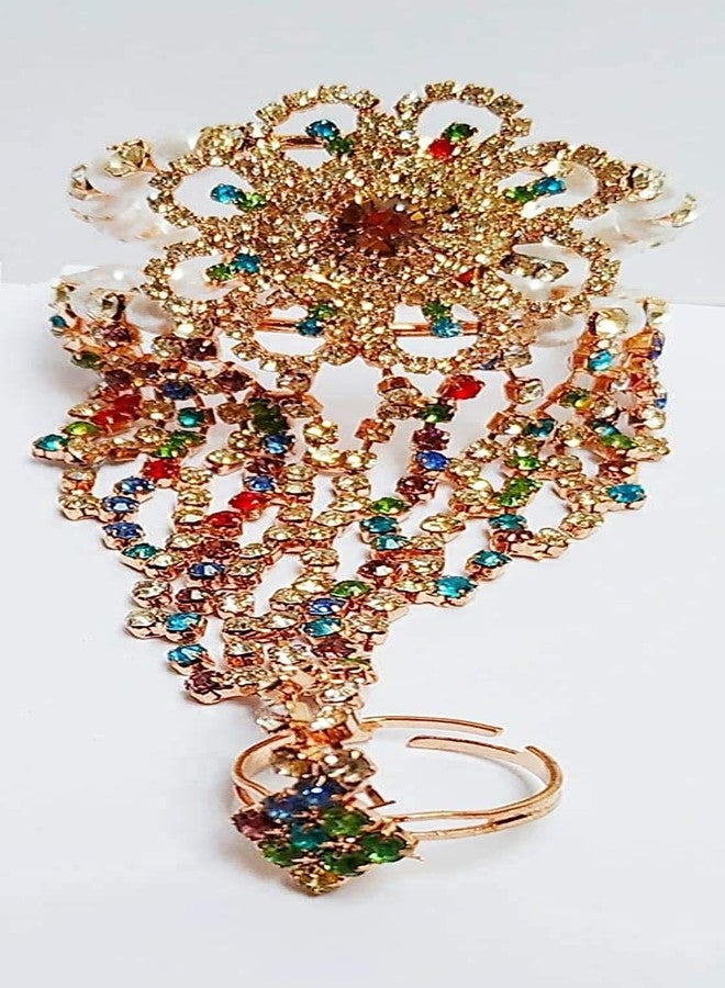 Bhumi Creation - Ring Bracelet With Metal Crystal Gold Colour for girls & Women Birthday & Valentine Gift - Image 5