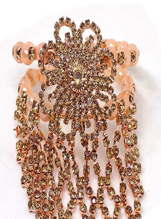 Bhumi Creation - Ring Bracelet With Metal Crystal Gold Colour for girls & Women Birthday & Valentine Gift - Image 2
