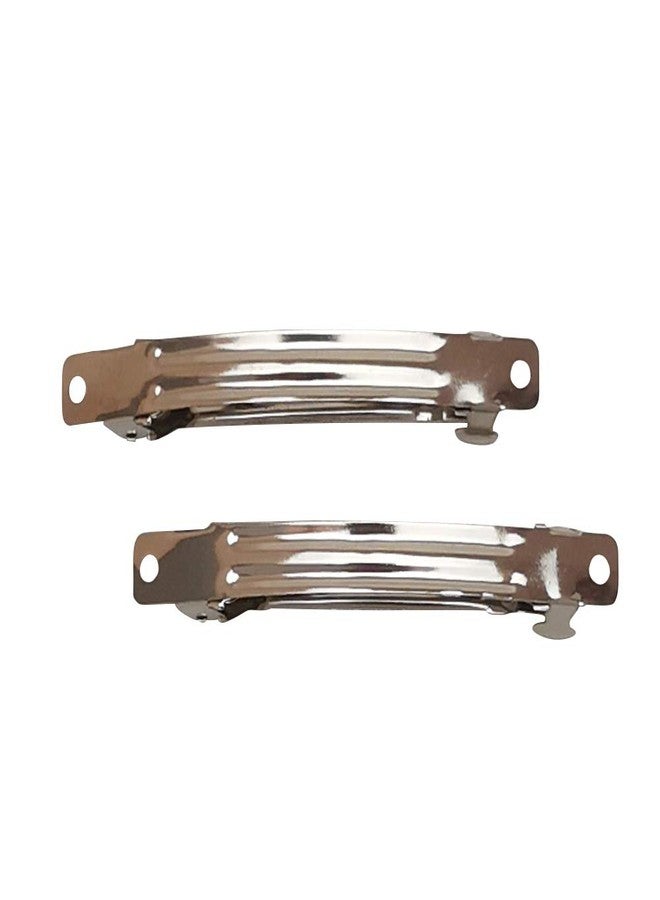 Chenkou Craft 40pcs Silver Metal French Barrette Hair Clips DIY Craft (3 1/8") - Image 1