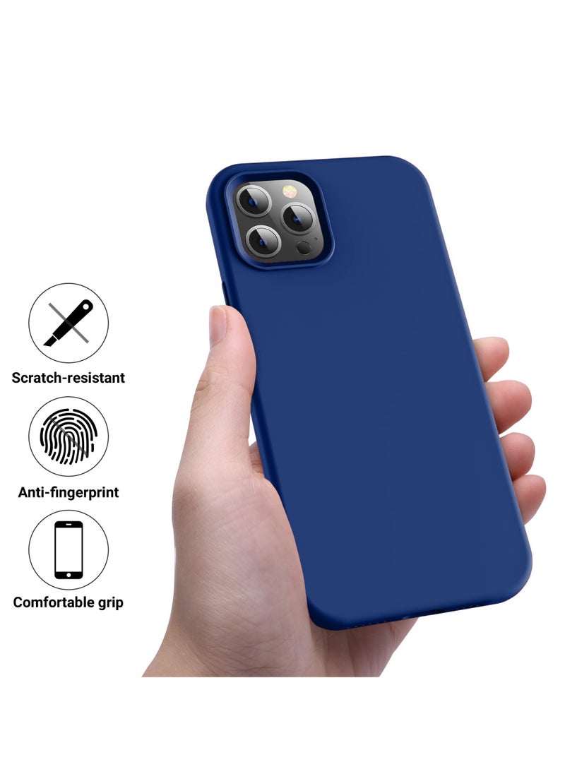 Generic - Compatible with iPhone 11 Pro Max 6.5 Inch Slim Liquid Silicone 4 Layers Soft Gel Rubber Shockproof Protective Phone Case with Anti Scratch Microfiber Lining (Royal Blue) - Image 1