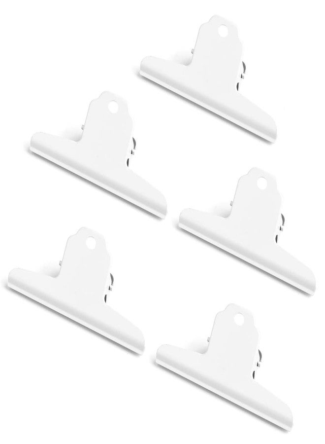 HomeImpel 6.3 Inch Large Clips, 5 Pack Stainless Steel File Money Binder Clips, Clamps, Metal Food Bag Paper Clips for Home Office School Supplies (White) - Image 1