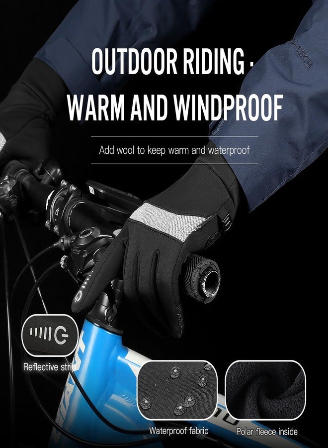 Vilico Winter Gloves, Lightweight Warm Touchscreen Gloves, Windproof Waterproof Anti-Slip, Suitable for Outdoor Cycling, Running, Hiking in Winter-Black, Size M - Image 5