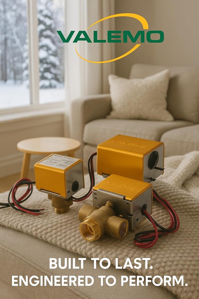 Valemo V2222-A1S Motorized Zone Valve, 2-way, 1/2" Threaded NPT, Normally Closed, 24 VAC with End Switch - Image 2