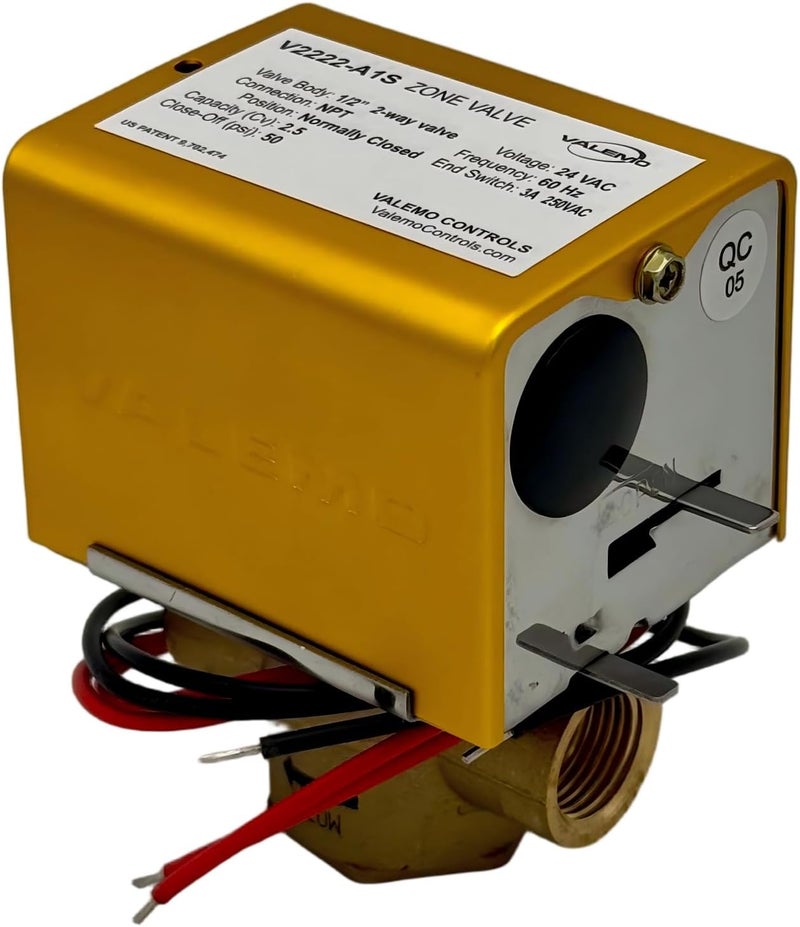 Valemo V2222-A1S Motorized Zone Valve, 2-way, 1/2" Threaded NPT, Normally Closed, 24 VAC with End Switch - Image 5