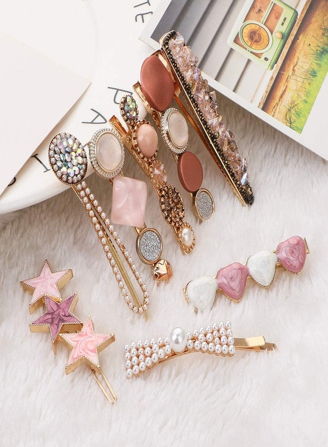 HAPPYMATES 8 PCS Barrette Pearl Hair Clips Acrylic Hairpins Accessories for Girls Women Birthday Gifts - Image 3