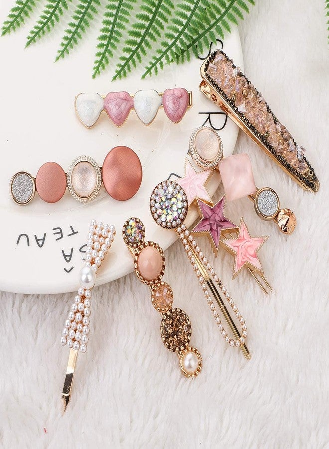 HAPPYMATES 8 PCS Barrette Pearl Hair Clips Acrylic Hairpins Accessories for Girls Women Birthday Gifts - Image 2