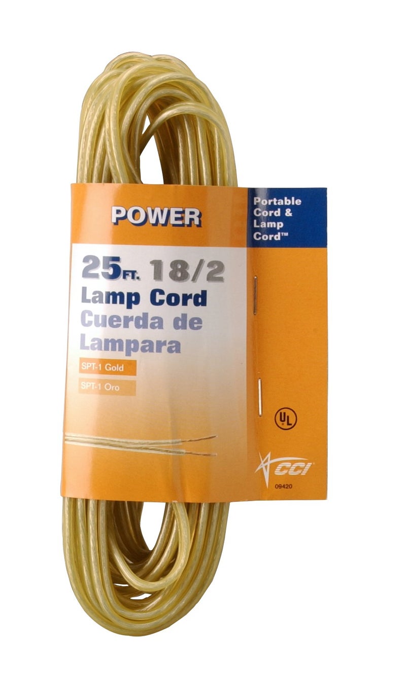 Coleman Cable 94208919 162 25Foot Lamp Cord Gold