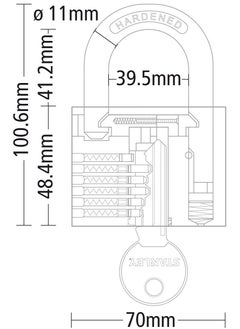 Stanley Stanley Padlock Brass 70mm Standard Shackle with 3 Keys  - Image 2