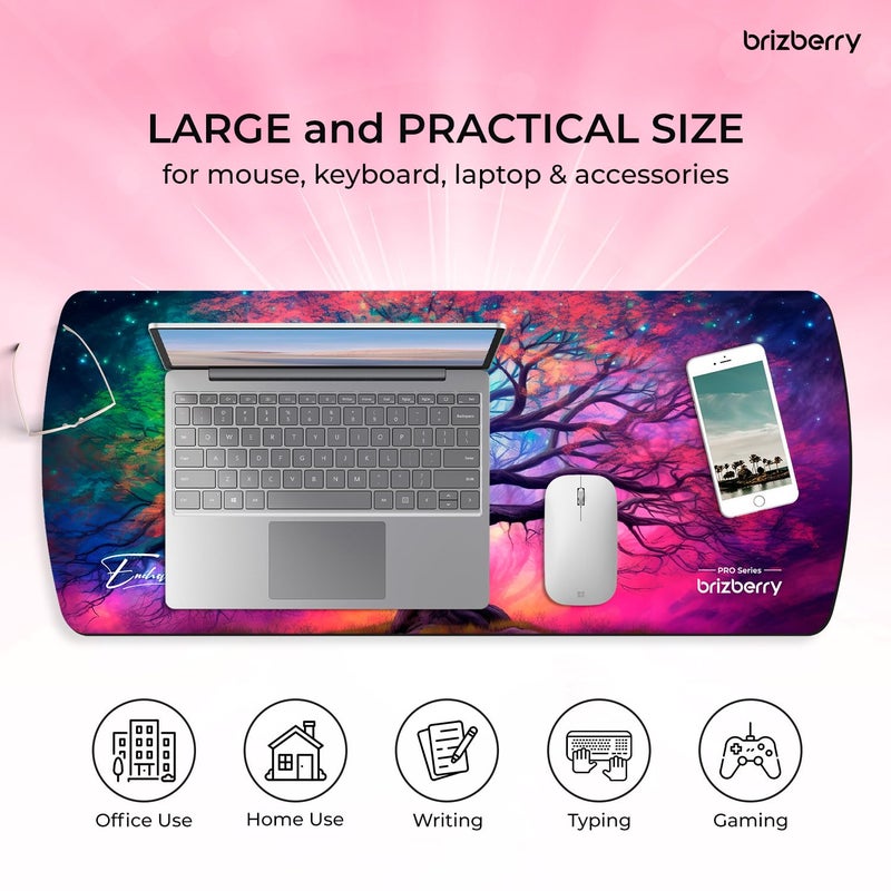 ARTBRIZ ® Brizberry Extended Mouse Pad, Desk Mat, 740mm x 310mm x 3mm Large Printed Premium Anti Skid Rubber Base for Desktop Laptop Keyboard (DM Design 8) - Image 4